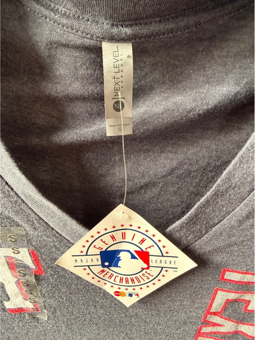 Next Level Apparel Texas Rangers Women's T-Shirt Size S Gray MLB Licensed - Picture 2 of 3